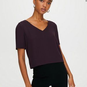 ARITZIA Randy Blouse in Aubergine, S, new with tag
